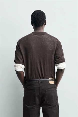 Трикотажное поло из 100% льна