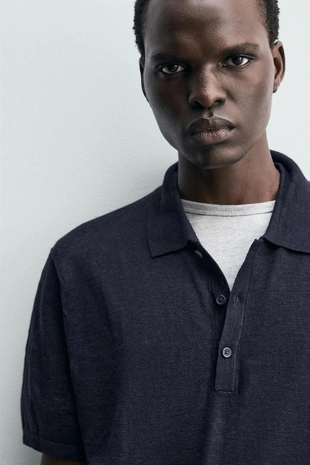 Трикотажное поло из 100% льна- Заказать в России