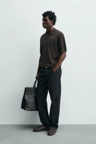 Поло из рельефного трикотажа классического кроя- Заказать в России