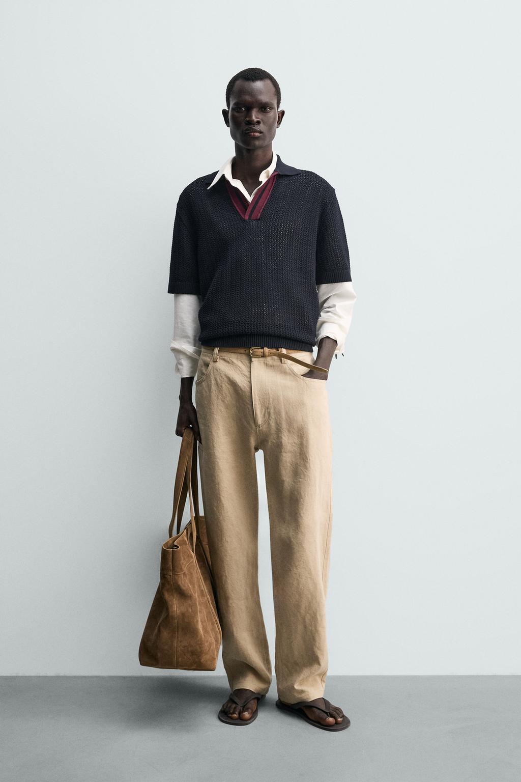 КОМБИНИРОВАННОЕ ПОЛО ИЗ РЕЛЬЕФНОГО ТРИКОТАЖА