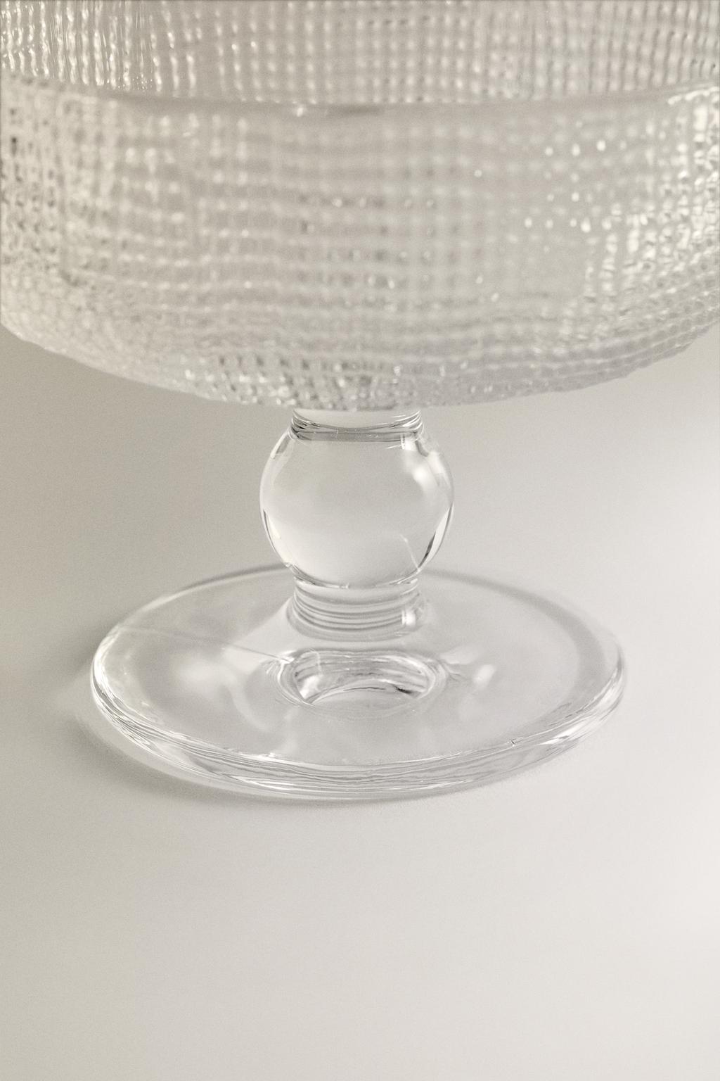 Стеклянная десертная чашка с объемным рисунком