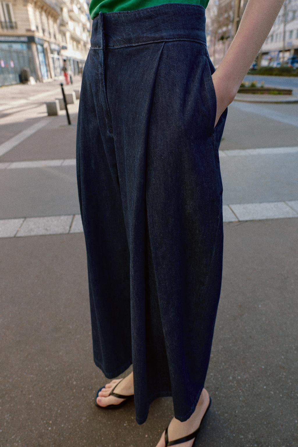 ДЖИНСЫ-КЮЛОТЫ Z1975 С ВЫСОКОЙ ПОСАДКОЙ И ЗАЩИПАМИ