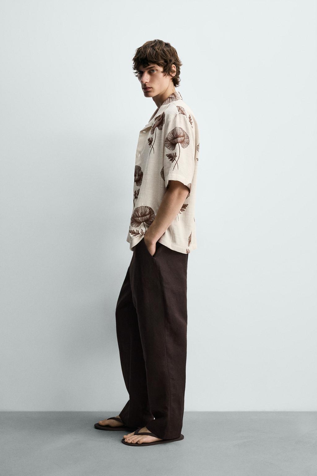 РУБАШКА С ЦВЕТОЧНОЙ ВЫШИВКОЙ