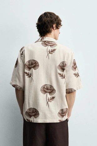 Рубашка с цветочной вышивкой- Заказать в России