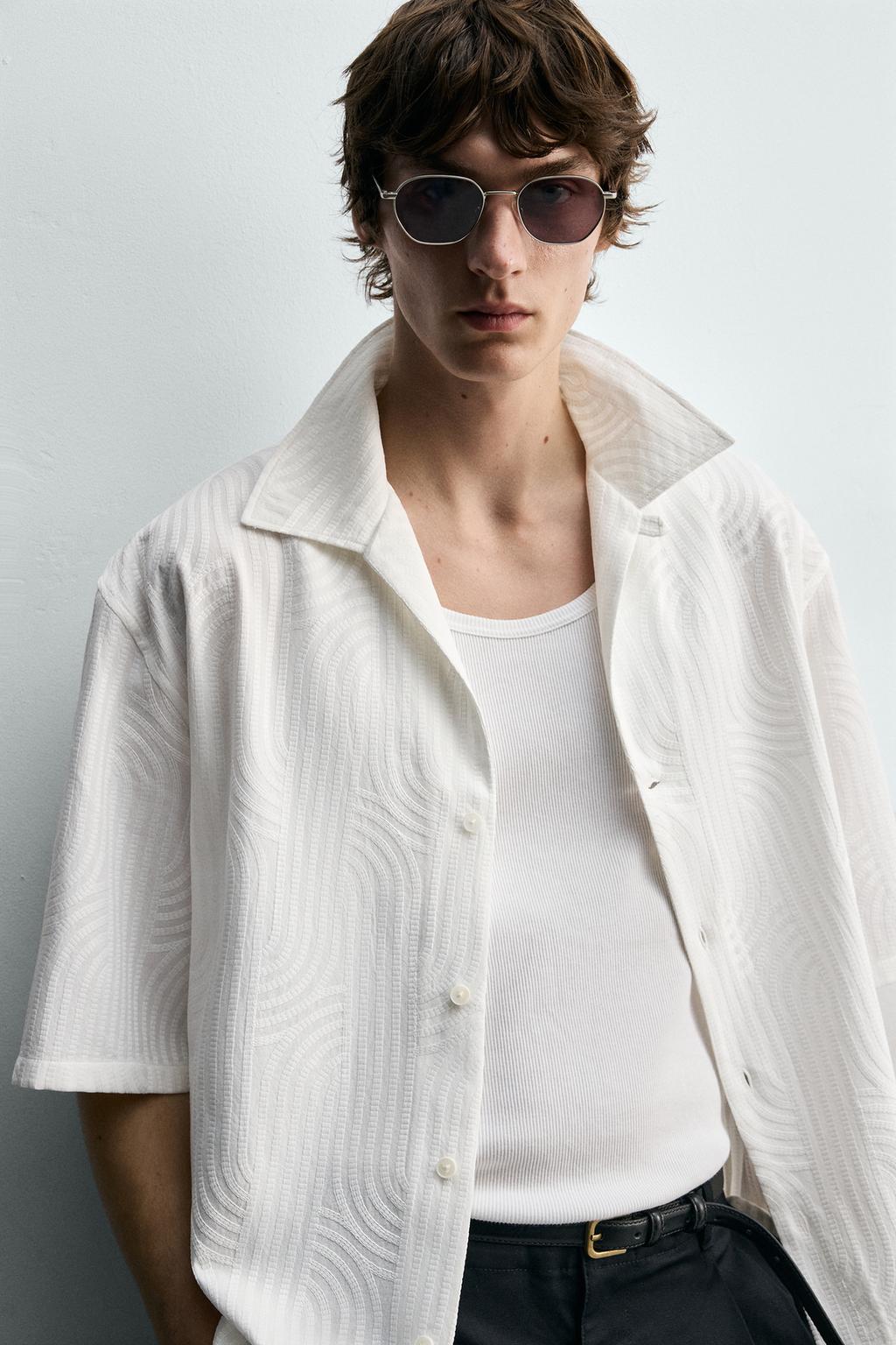 РУБАШКА ЖАККАРДОВАЯ С ВЫШИВКОЙ