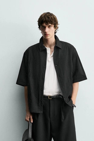 Рубашка жаккардовая с вышивкой