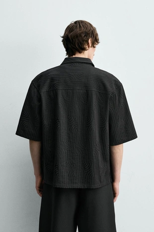 Рубашка жаккардовая с вышивкой