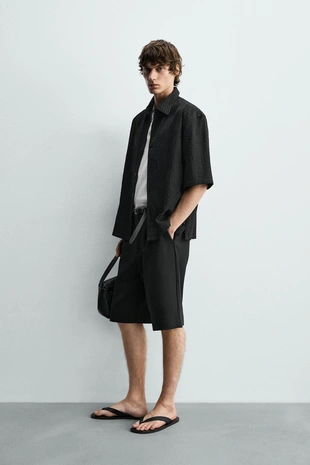 Рубашка жаккардовая с вышивкой