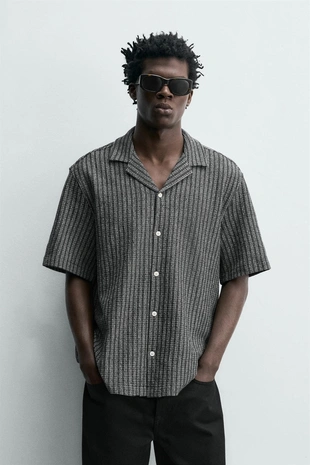 Рубашка из рельефной ткани- Заказать в России