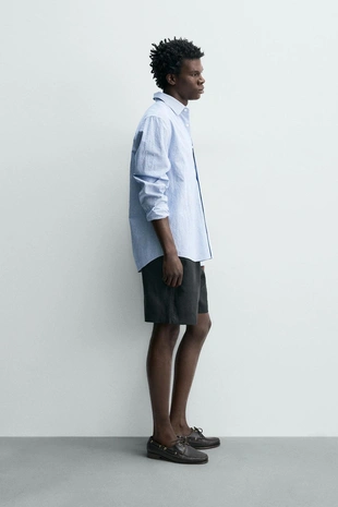 Бермуды из 100% льна классического кроя- Заказать в России