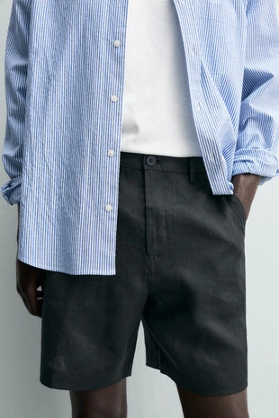 Бермуды из 100% льна классического кроя- Заказать в России