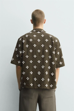 Жаккардовая рубашка с текстурой- Заказать в России