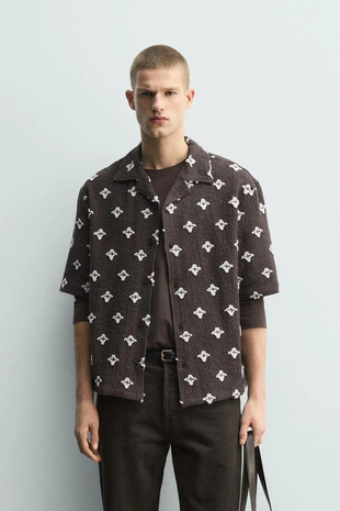 Жаккардовая рубашка с текстурой