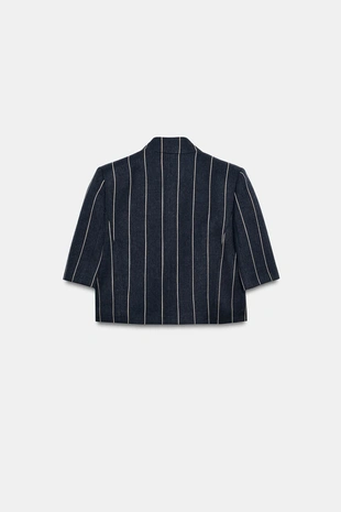 Укороченная куртка в полоску из льна — Zw Collection- Заказать в России