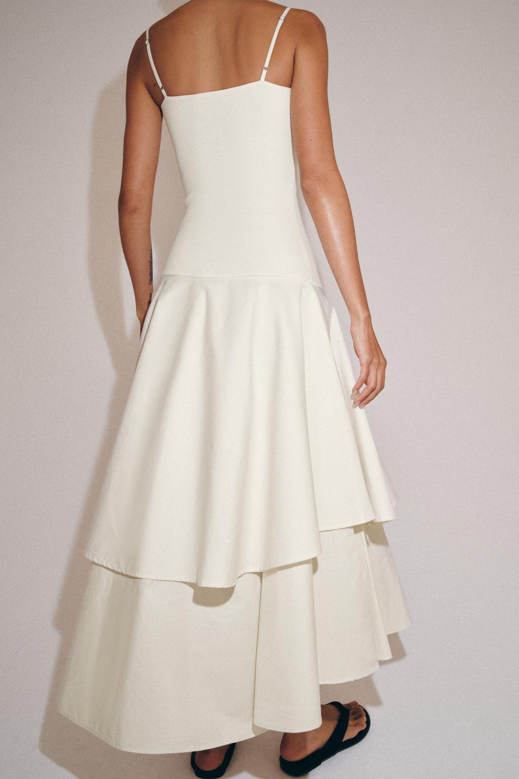 КОМБИНИРОВАННОЕ ПЛАТЬЕ С ВОЛАНАМИ