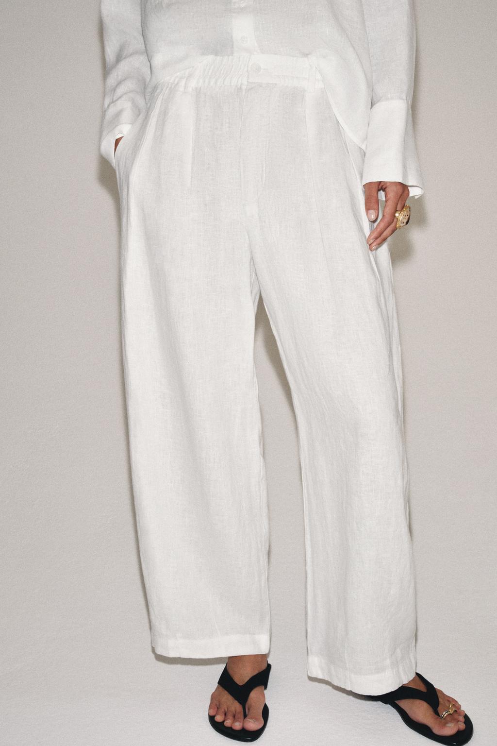 БРЮКИ ИЗ ЛЬНА СО СКЛАДКАМИ — ZW COLLECTION