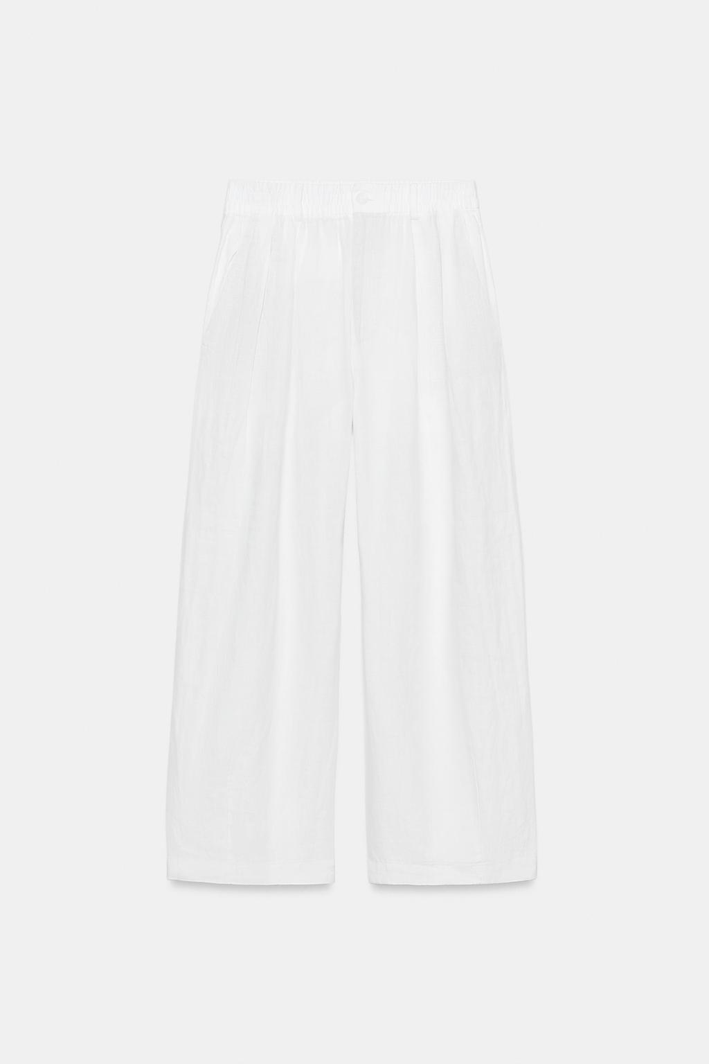 БРЮКИ ИЗ ЛЬНА СО СКЛАДКАМИ — ZW COLLECTION