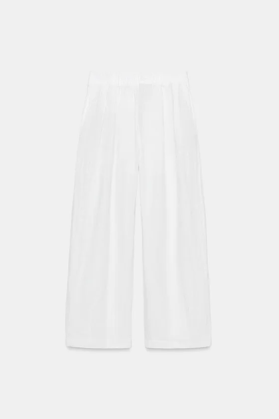БРЮКИ ИЗ ЛЬНА СО СКЛАДКАМИ — коллекция Zara «ZW»