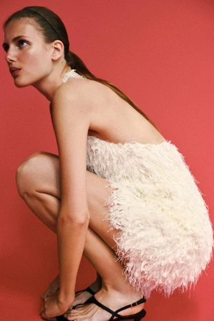 Мини-платье с бахромой- Заказать в России