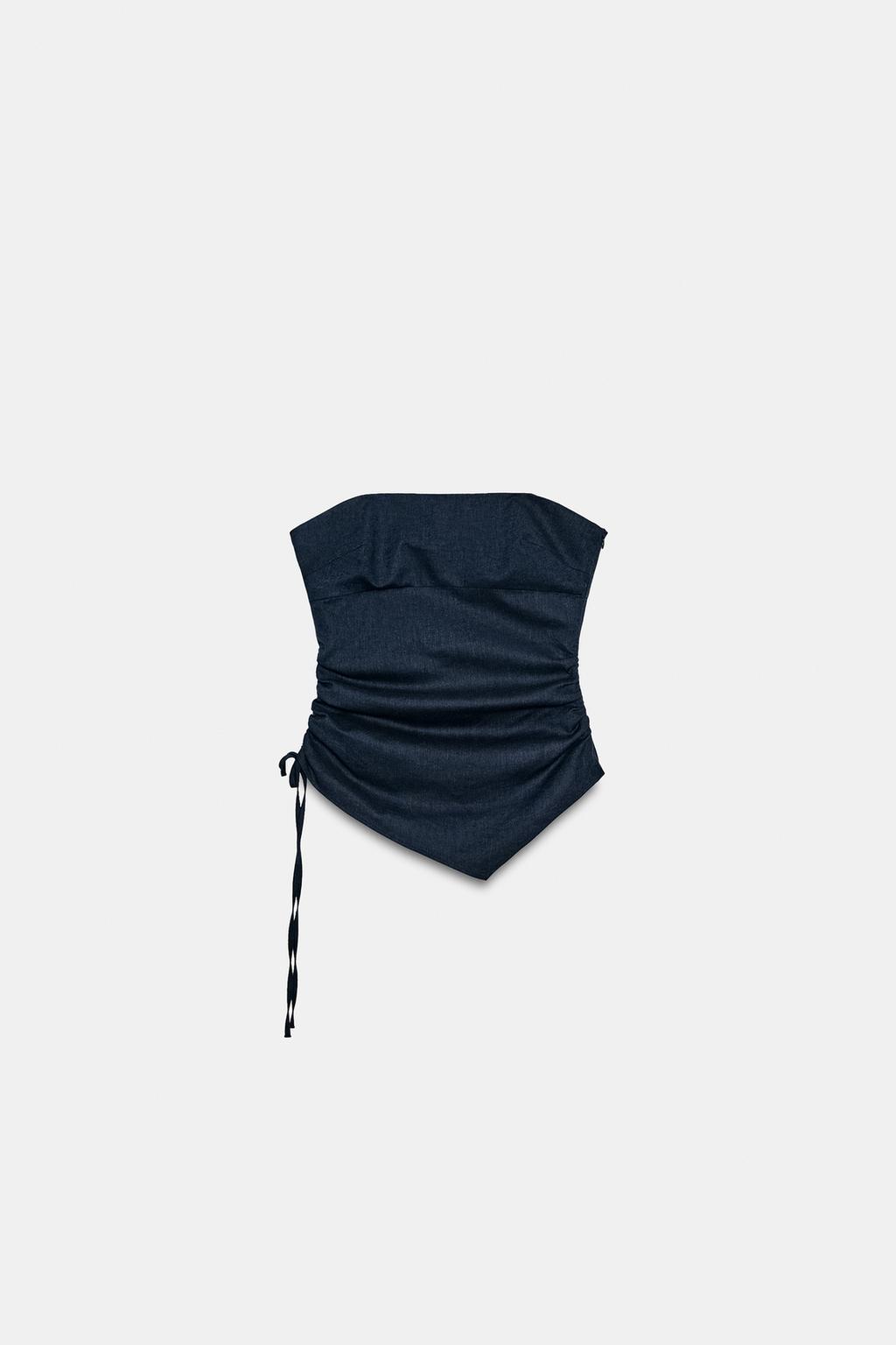 ДРАПИРОВАННЫЙ ТОП ИЗ ЛЬНА