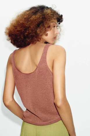 Трикотажный топ на бретелях- Заказать в России