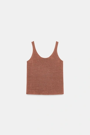 Трикотажный топ на бретелях- Заказать в России