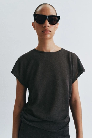 Трикотажный топ со сборками- Заказать в России