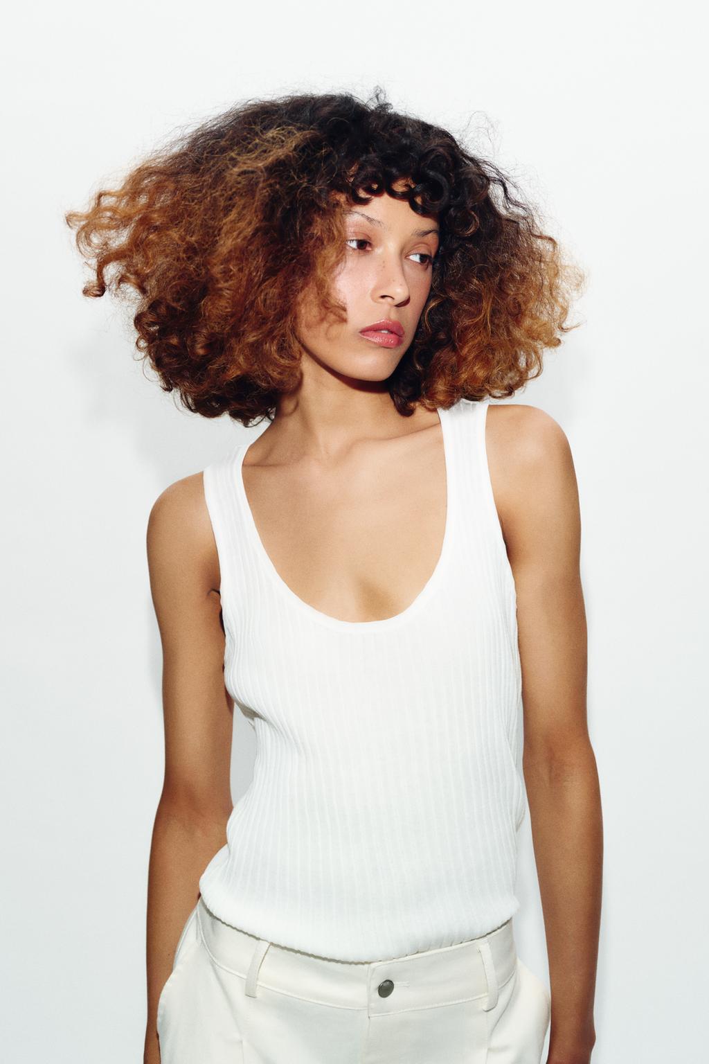 КОМБИНИРОВАННЫЙ ПОЛУПРОЗРАЧНЫЙ ТРИКОТАЖНЫЙ ТОП