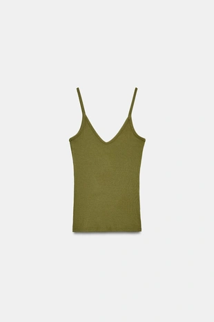 Топ на бретелях в рубчик- Заказать в России