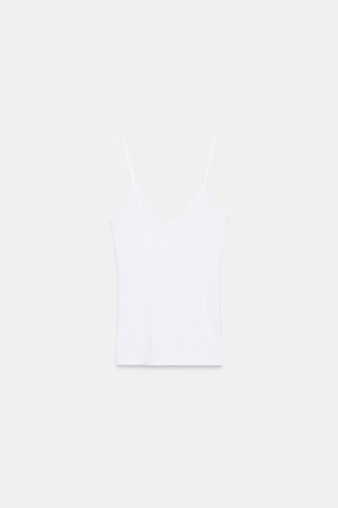 Топ в рубчик на бретелях