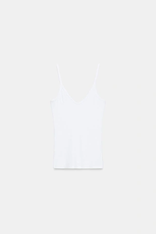 Топ в рубчик на бретелях