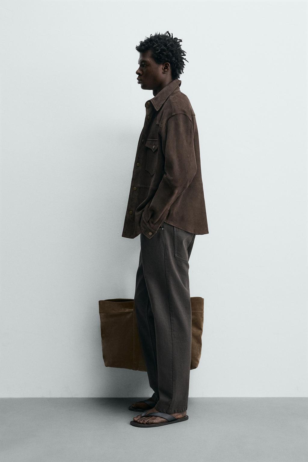 КУРТКА-РУБАШКА ИЗ ЗАМШИ КЛАССИЧЕСКОГО КРОЯ