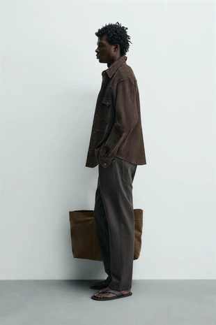 Куртка-рубашка из замши классического кроя- Заказать в России