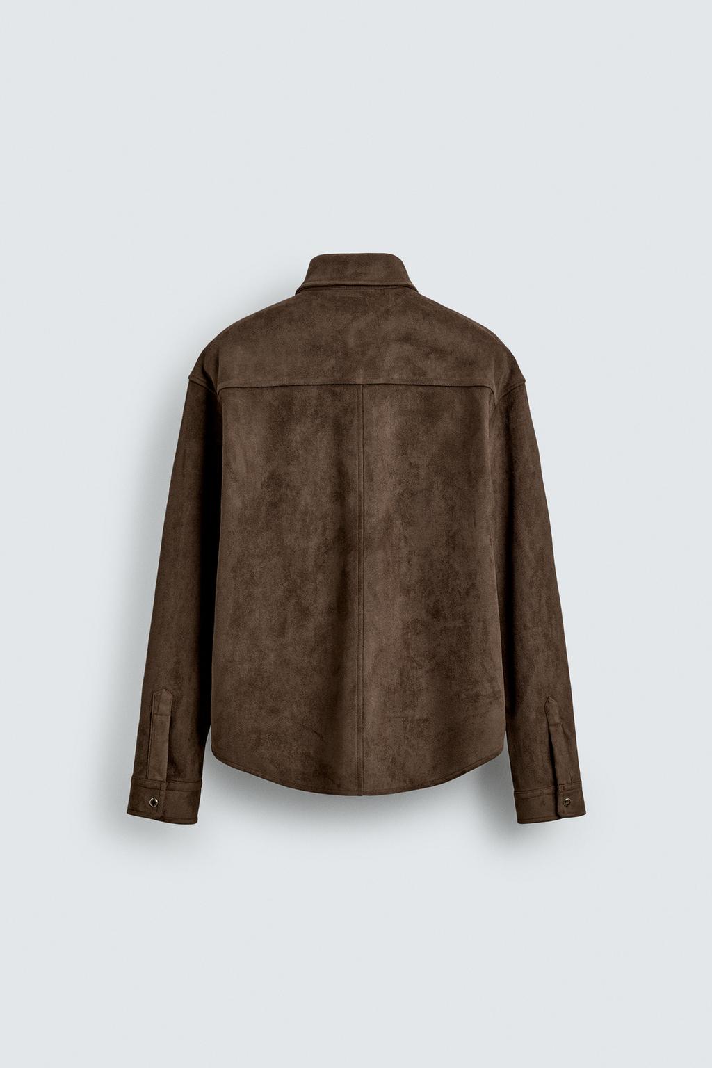 КУРТКА-РУБАШКА КЛАССИЧЕСКОГО КРОЯ ИЗ ИСКУССТВЕННОЙ ЗАМШИ