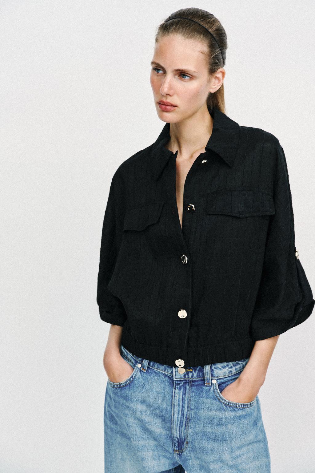 БЛУЗА-САФАРИ С РУКАВАМИ С ОТВОРОТАМИ