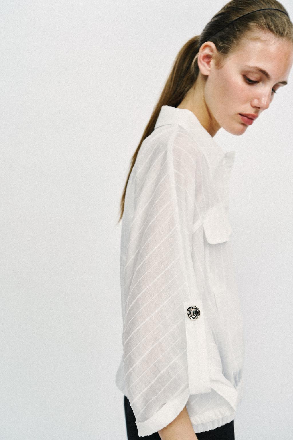 БЛУЗА-САФАРИ С ПОДВЕРНУТЫМИ РУКАВАМИ