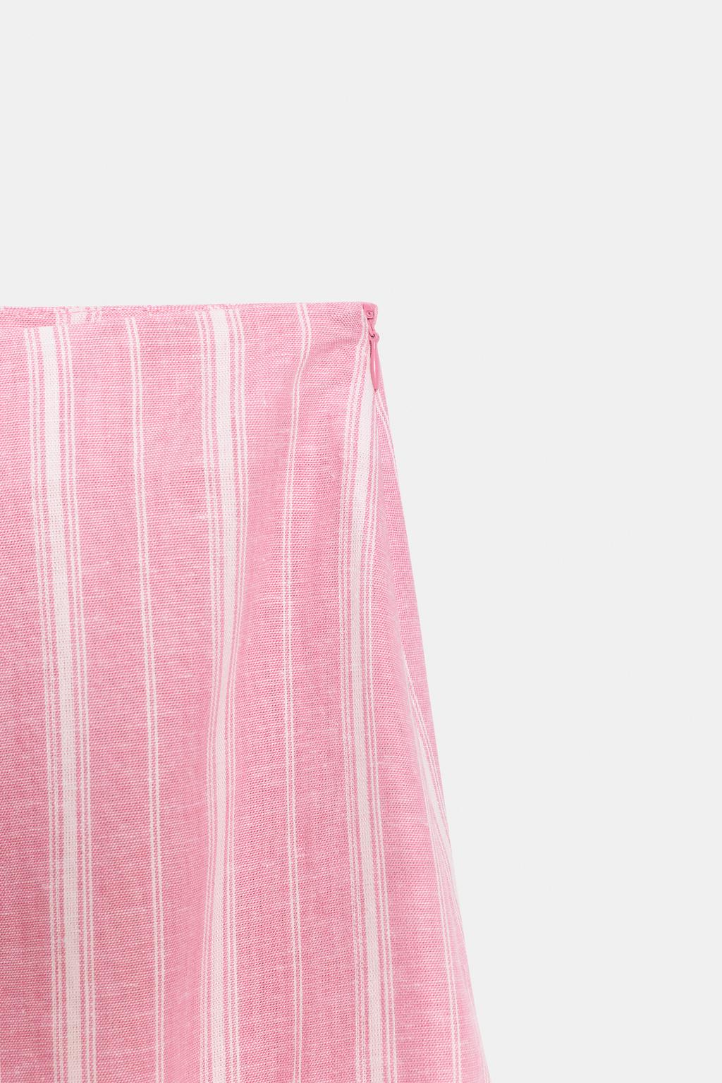 ПОЛОСАТАЯ ЮБКА МИДИ ИЗ ЛЬНА