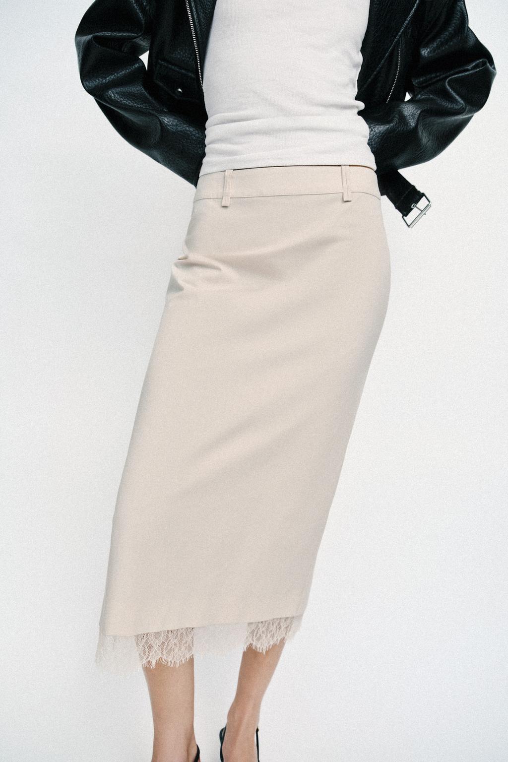 ЮБКА МИДИ С КРУЖЕВОМ