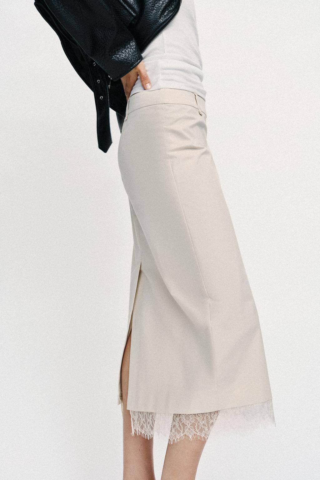 ЮБКА МИДИ С КРУЖЕВОМ