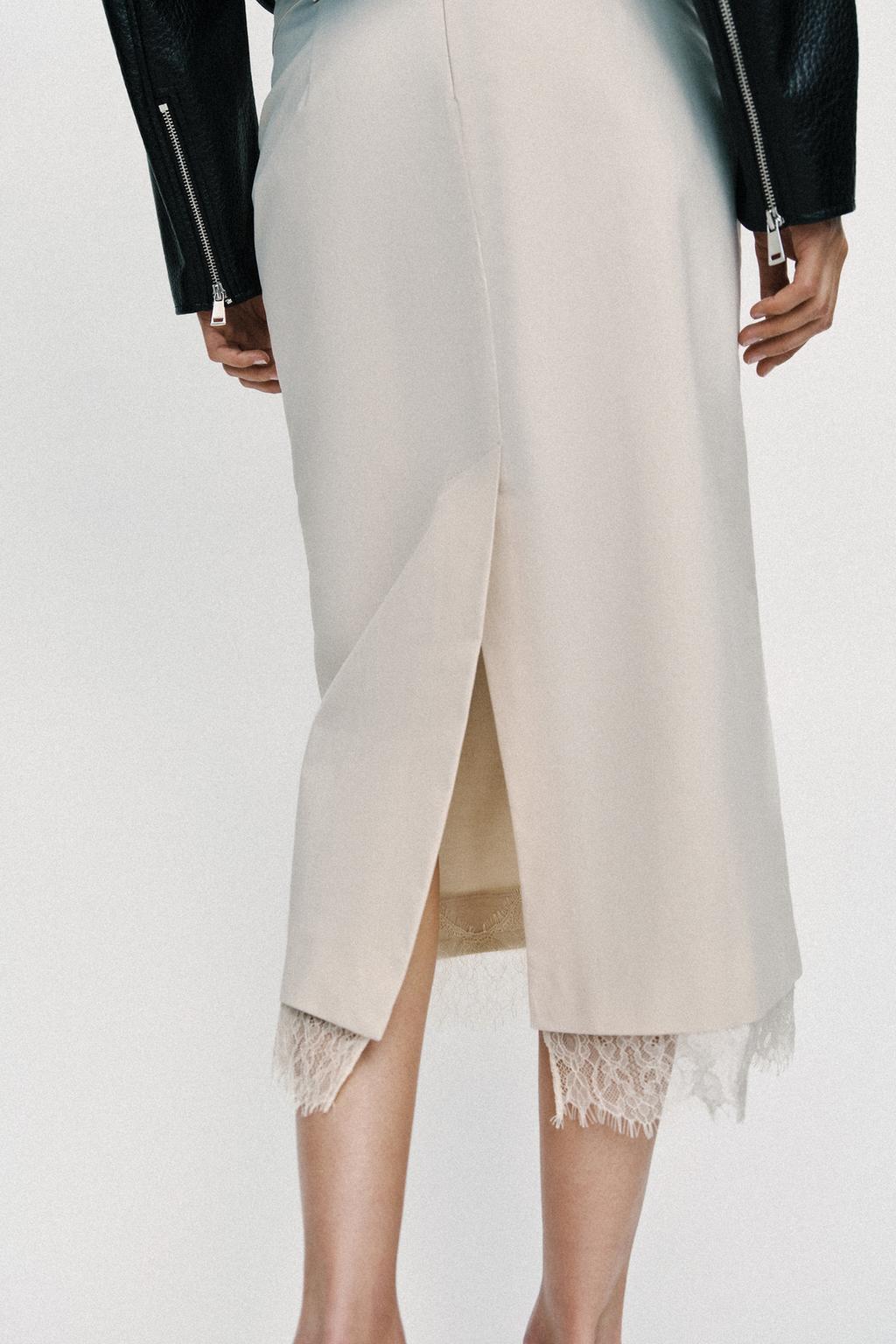 ЮБКА МИДИ С КРУЖЕВОМ