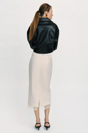 Юбка миди с кружевом- Заказать в России