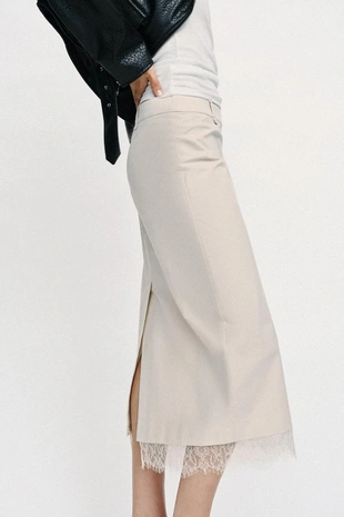 Юбка миди с кружевом- Заказать в России