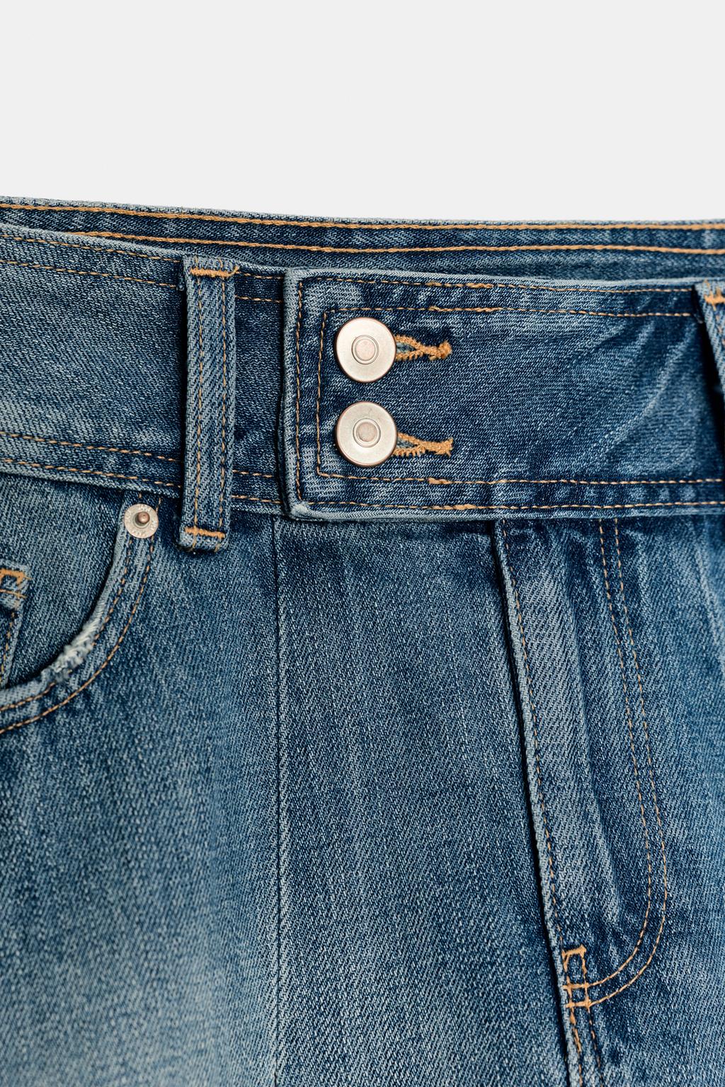 ДЖИНСОВАЯ МИНИ-ЮБКА TRF В СКЛАДКУ