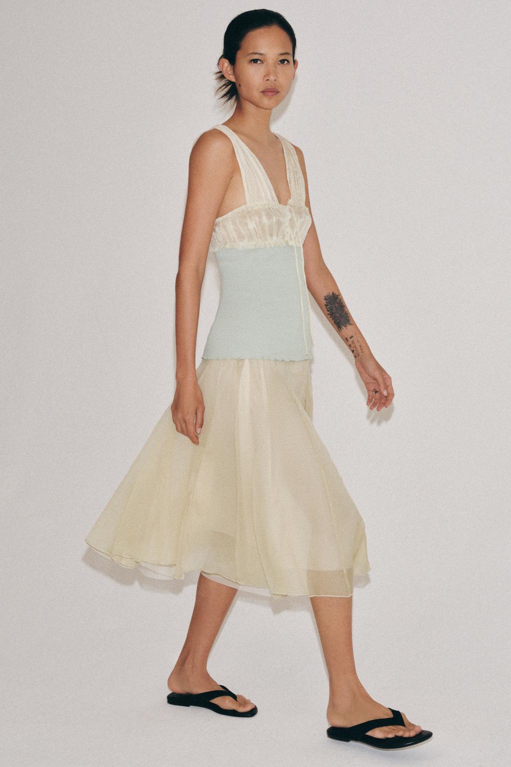 КОМБИНИРОВАННАЯ ЮБКА МИДИ