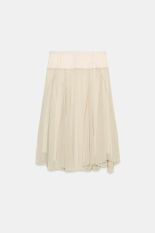 Комбинированная юбка миди- Заказать в России