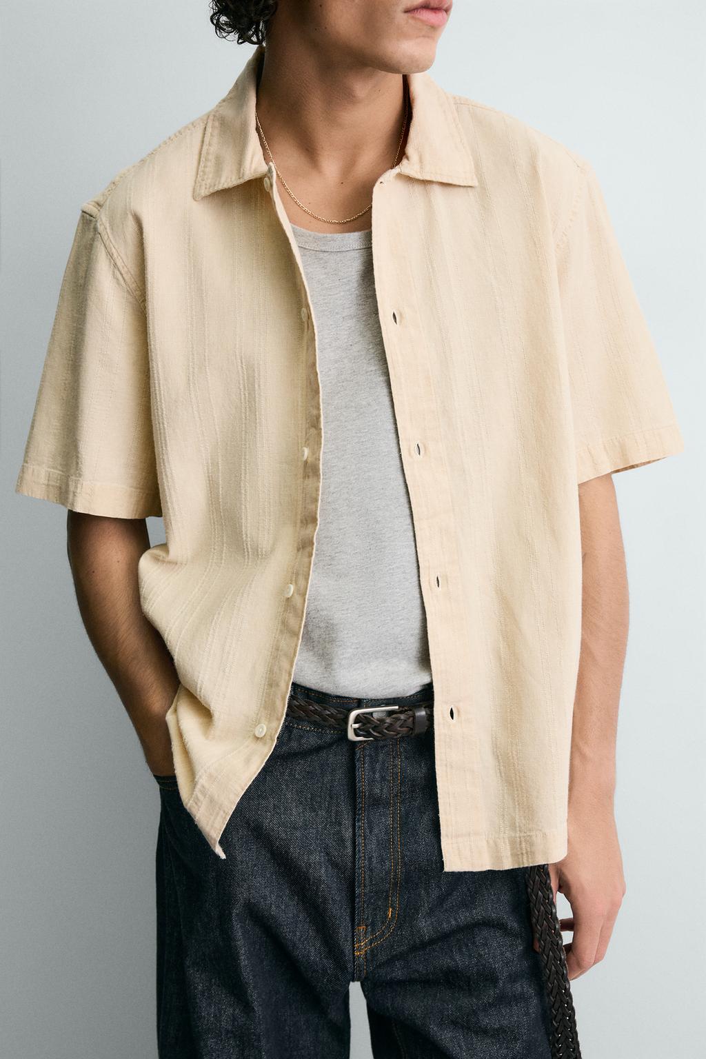 РУБАШКА ИЗ ВЫСТИРАННОЙ ТКАНИ