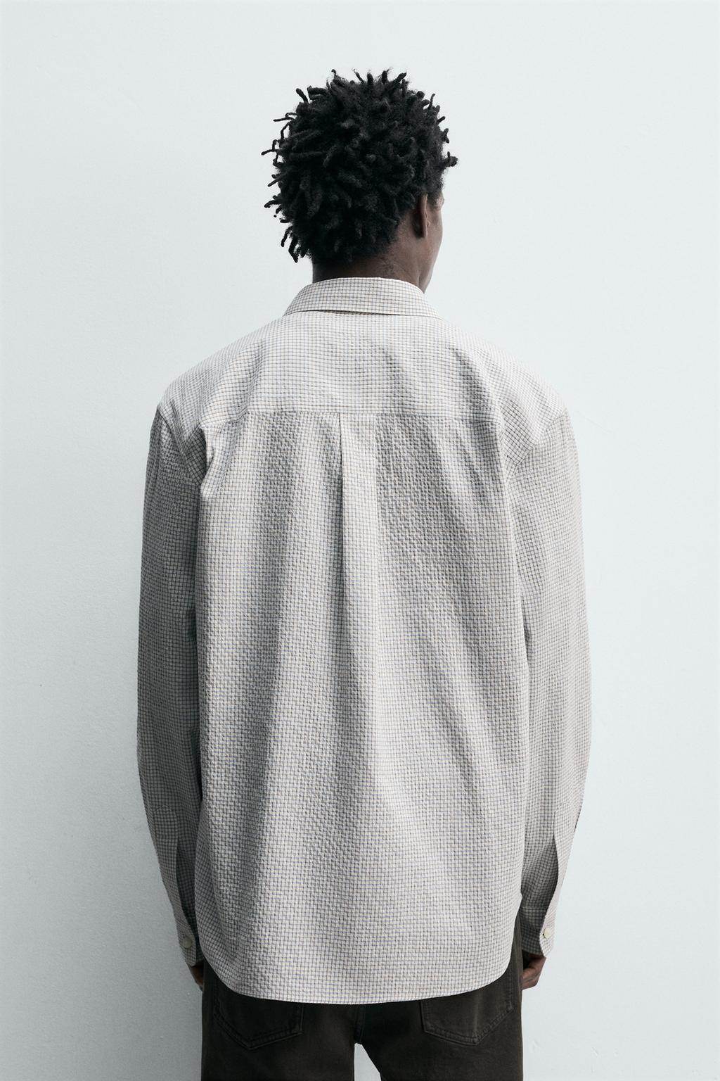 РУБАШКА В КЛЕТКУ С ТЕКСТУРОЙ