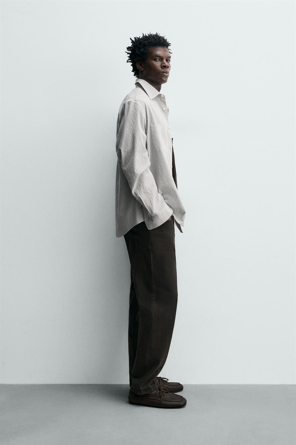 РУБАШКА В КЛЕТКУ С ТЕКСТУРОЙ