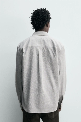 Рубашка в клетку с текстурой- Заказать в России