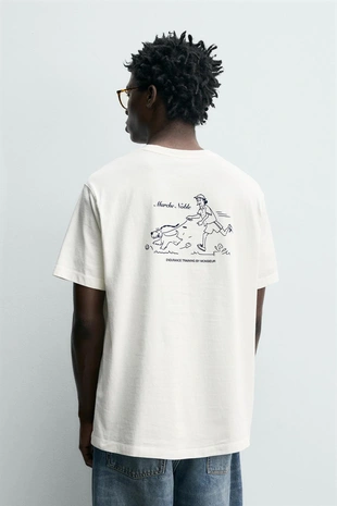 Футболка с контрастным принтом- Заказать в России